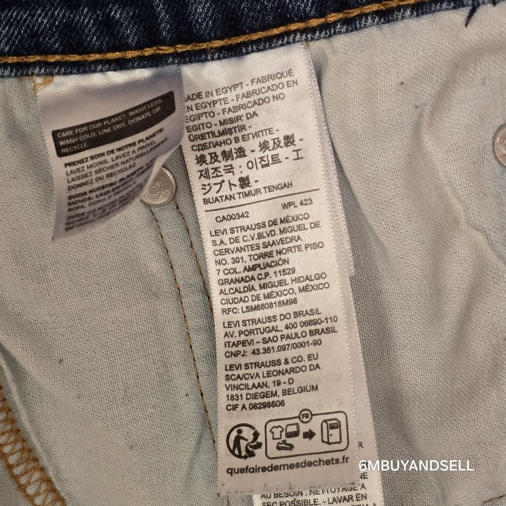Levis 505 Regular Fit Straight Leg Jeans Mens 42x32 Medium Wash Blue 00505-1649 - Picture 8 of 16